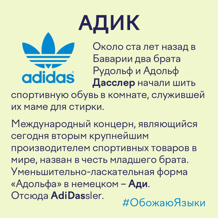 Около ста лет назад в Баварии два брата Рудольф и Адольф Дасслер начали шить спортивную обувь в комнате, служившей их маме для стирки.