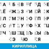 Алфавит кириллицы на шрифте Брайля