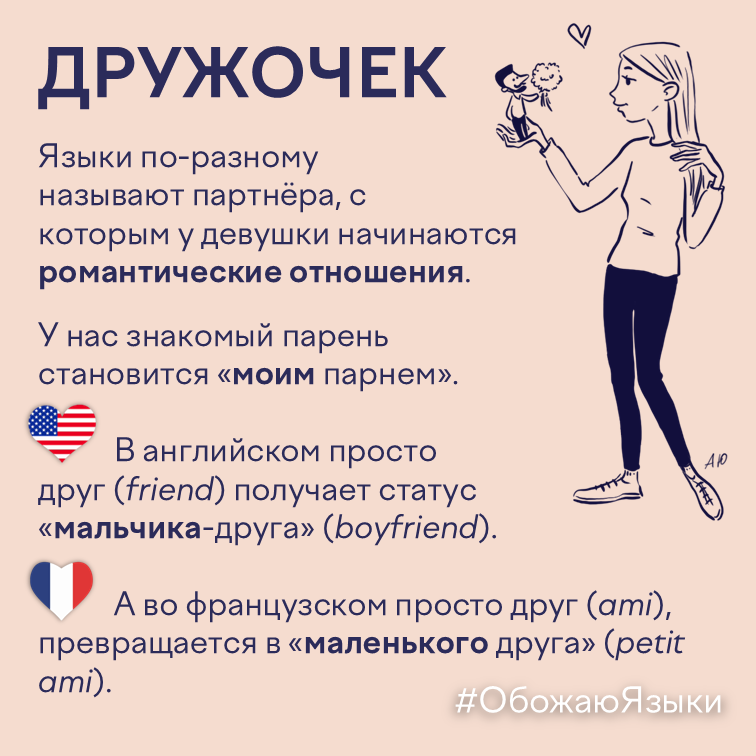 Дружочек – как в английском и французском называют молодого человека, с которым начались отношения