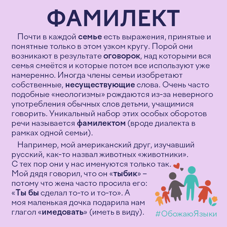 Фамилект — уникальный речевой «диалект» одной семьи