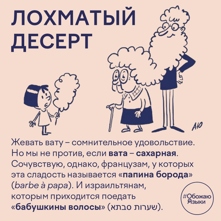 Лохматый десерт – почему сахарную вату по-французски называют «папина борода», а на иврите «бабушкины волосы»