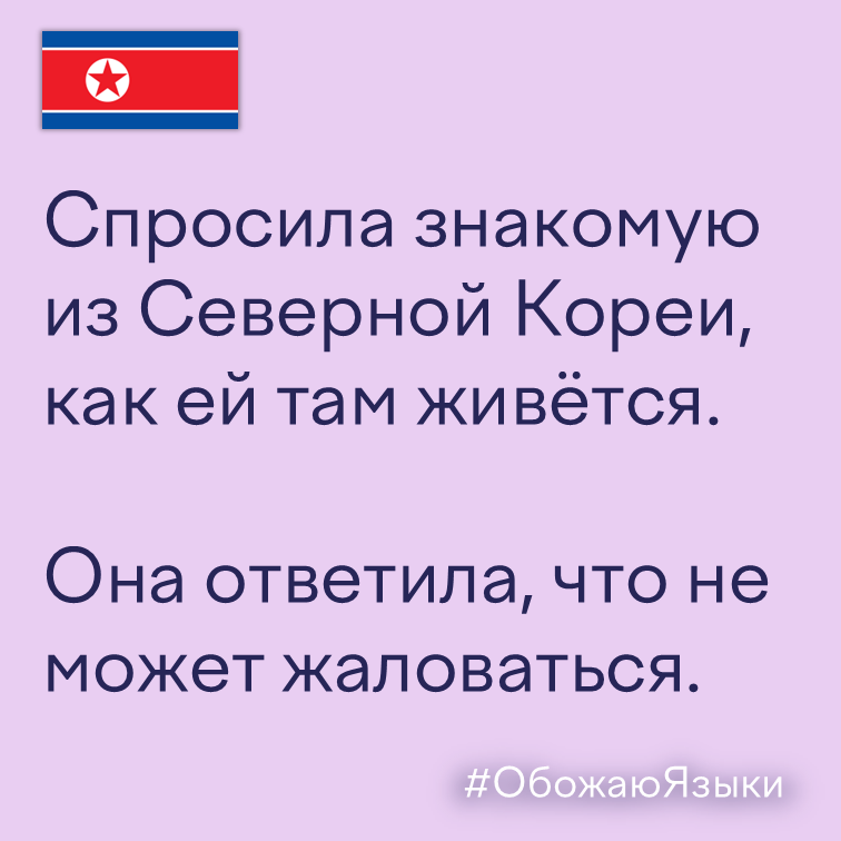 Северная Корея – языковая шутка про двусмысленный ответ «не может жаловаться»