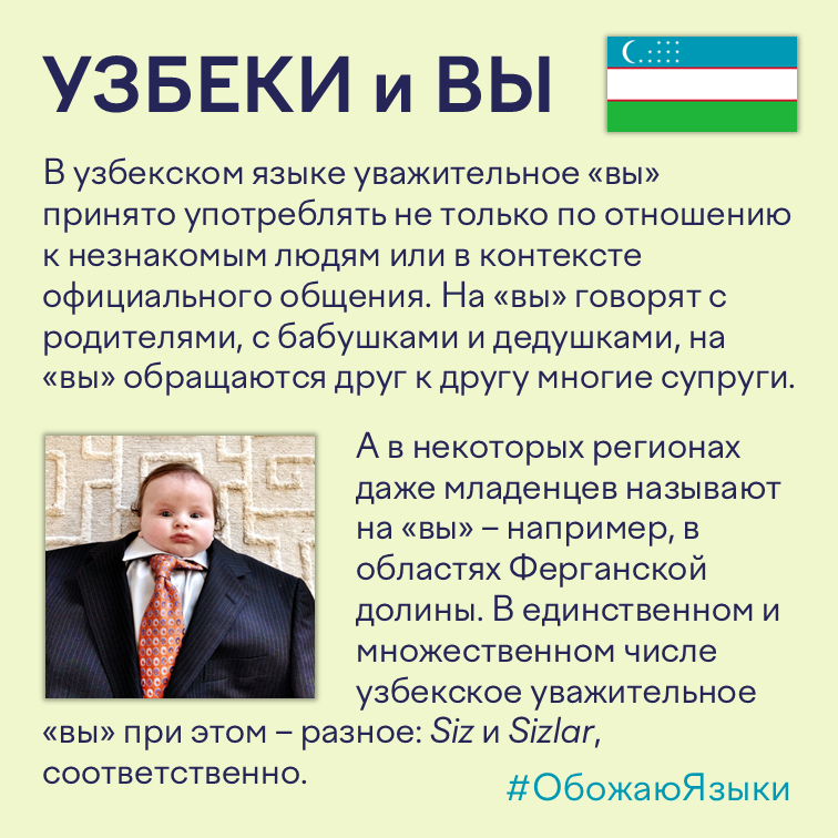 Узбеки и Вы – уважительная форма «вы» в узбекском языке