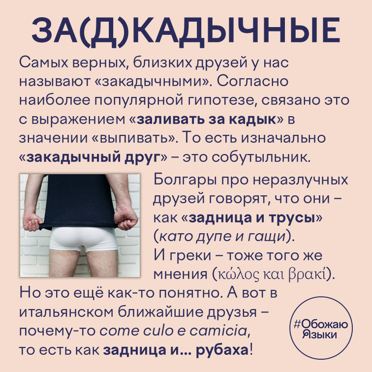За(д)кадычные – как в разных языках называют самых близких друзей